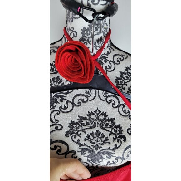 SAME LOS ANGELES One Piece Swimsuit Womens Color Red Sz Small Flower Be - Picture 3 of 11